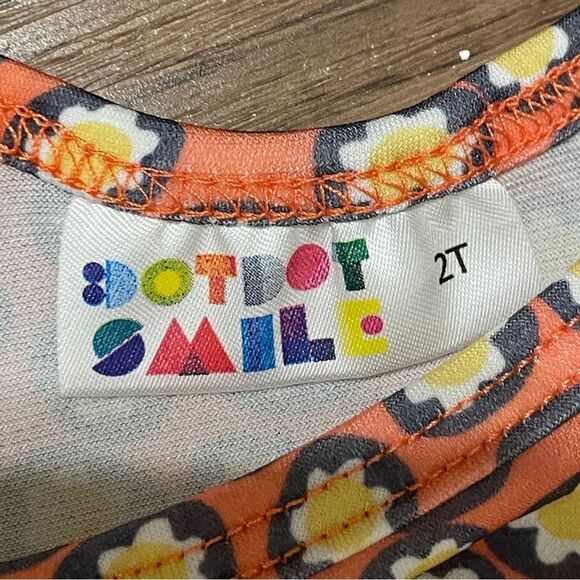 Dot Dot Smile 3 Sleeveless Twirl Floral Pattern Dresses Orange White Blue sz 2T - Picture 6 of 12